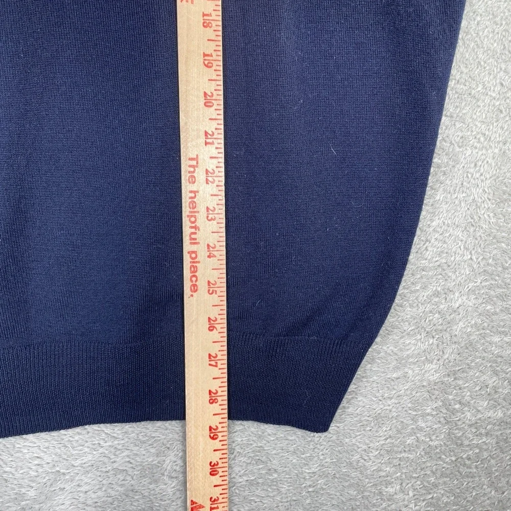 Jos A Bank Sweater Mens XL Blue Argyle Merino Wool V Neck Preppy Academic